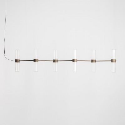 Artemide - Zephyr - Zephyr SP linear LED - Design chandelier with six light - Bronze - LS-AR-1782040A - Warm white - 3000 K - Diffused Artemide - Zephyr - Zephyr SP linear LED - Design chandelier with six light - Bronze - LS-AR-1782040A - Warm white - 3000 K - Diffused
