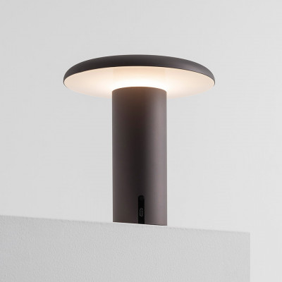 Artemide - Mushroom - Takku TL LED - Portable lamp with light and touch dimmer integrated - Aluminium grey - LS-AR-0151020A - Warm white - 3000 K - Diffused