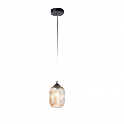 Fabas Luce - La Mia Luce - Aston SP - Suspension lamp in blown glass - Amber/Black - LS-FL-3585-40-125