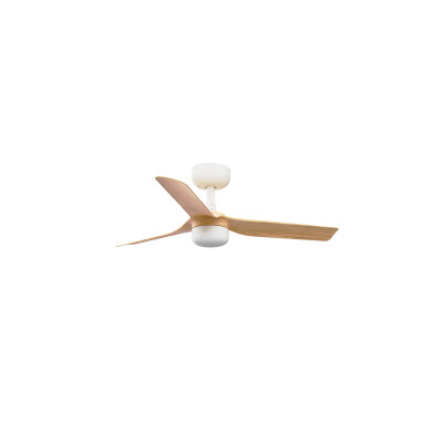 Faro - Indoor - Ceiling fans - Mini Punt S LED VE - Fan with light - Matt white / pale wood - LS-FR-33821-1TW - Dynamic White - Diffused