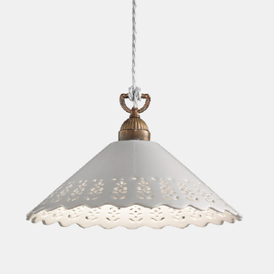 Il fanale - Anita&Fior di Pizzo  - Fior di Pizzo SP L - Chandelier with ceramic diffuser - Bronze/White - LS-IF-065-09-OC