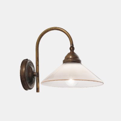 Il fanale - Up and down - Country-1 AP curvo snodo - One light wall light - Brass - LS-IF-081-19-OV