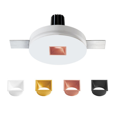 Linea Light - Gypsum Coloring - Gypsum Coloring Q1 8W 198-264V - Squared recessed spotlight for ceiling - White