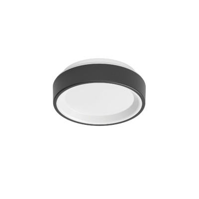 Linea Light - Basin & Iside - Iside 23 AP PL LED - Circular wall and ceiling light - Black RAL 9005 - Diffused