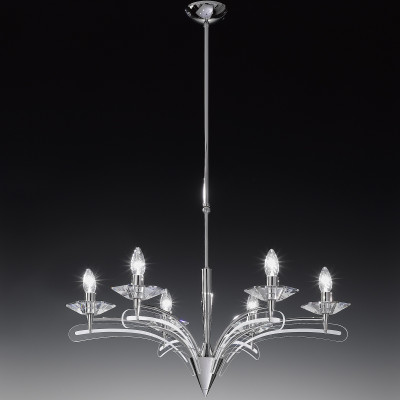 Metal Lux - New Classic - Icaro SP 6L - Elegant chandelier six arms - Chrome - LS-ML-197-166