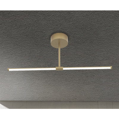 Sikrea - Essentiality - Elia PL LED S - Small linear ceiling lamp - Gold - Diffused