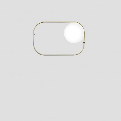 Vistosi - News 2018 - Tier 1L AP PL S - Design wall or ceiling light - Brass / satin white - LS-VI-TIERPP000PFFOTVBCSTL221CE - Super warm - 2700 K - Diffused