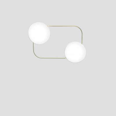 Vistosi - Modern Light - Tier 2L AP PL L - Rectangle wall light and ceiling light - Brass / satin white - LS-VI-TIERPP2M-096OTVBCSTL221CE - Super warm - 2700 K - Diffused Vistosi - Modern Light - Tier 2L AP PL L - Rectangle wall light and ceiling light - Brass / satin white - LS-VI-TIERPP2M-096OTVBCSTL221CE - Super warm - 2700 K - Diffused