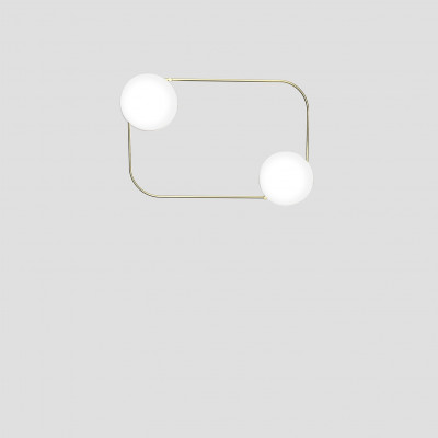 Vistosi - Modern Light - Tier 2L AP PL S - Design wall and ceiling lamp with rectangular shape - Brass / satin white - LS-VI-TIERPP2P-097OTVBCSTL221CE - Super warm - 2700 K - Diffused Vistosi - Modern Light - Tier 2L AP PL S - Design wall and ceiling lamp with rectangular shape - Brass / satin white - LS-VI-TIERPP2P-097OTVBCSTL221CE - Super warm - 2700 K - Diffused